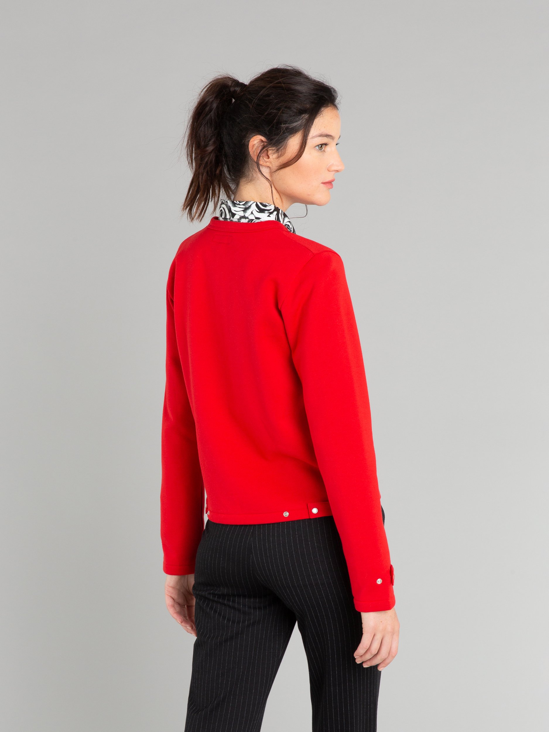 Red cashmere pullover AGNES