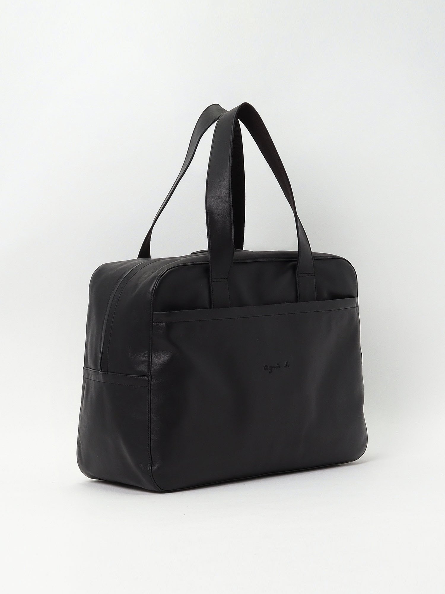 black leather Boston bag | agnès b.