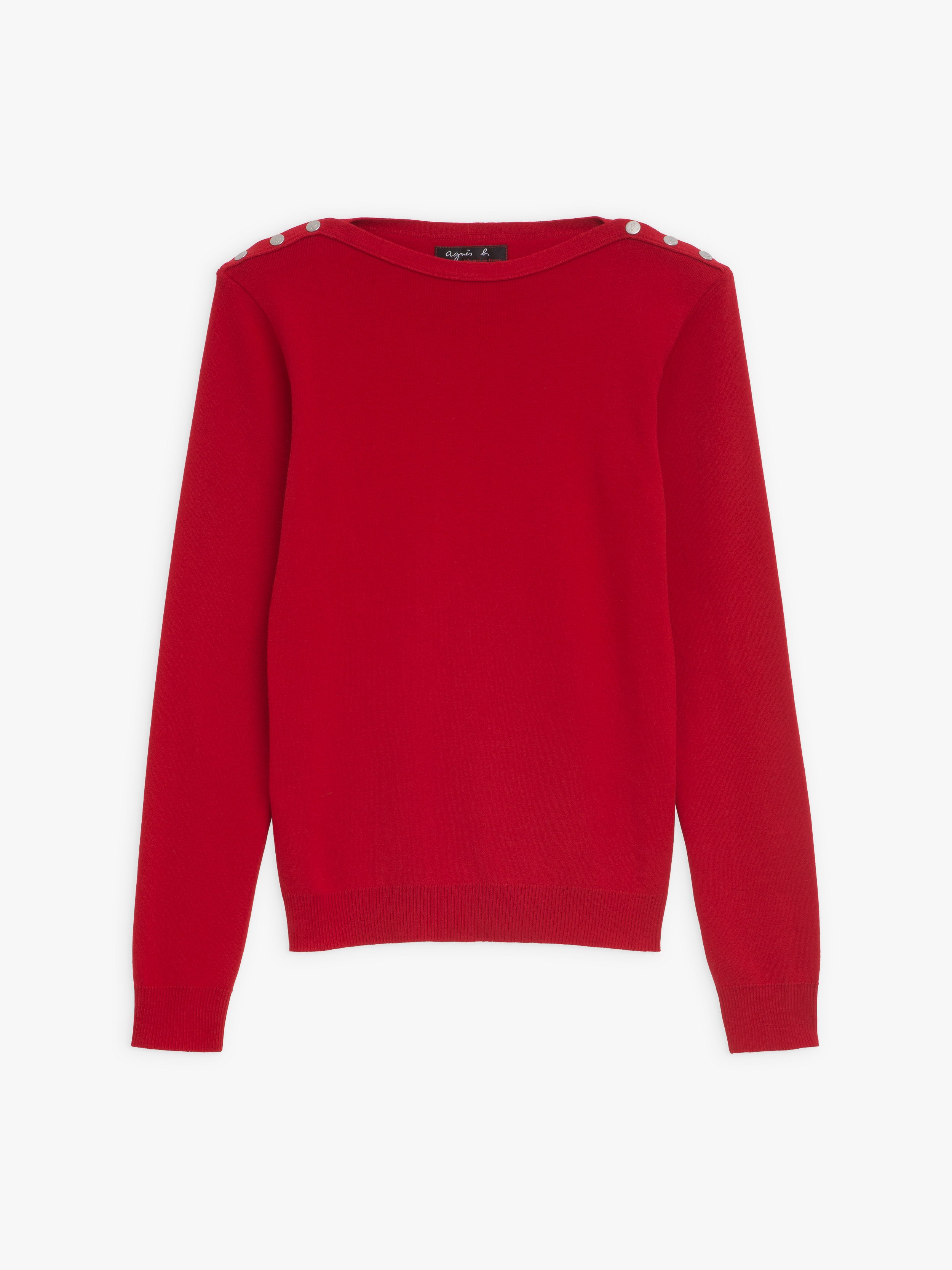 Red cashmere pullover AGNES