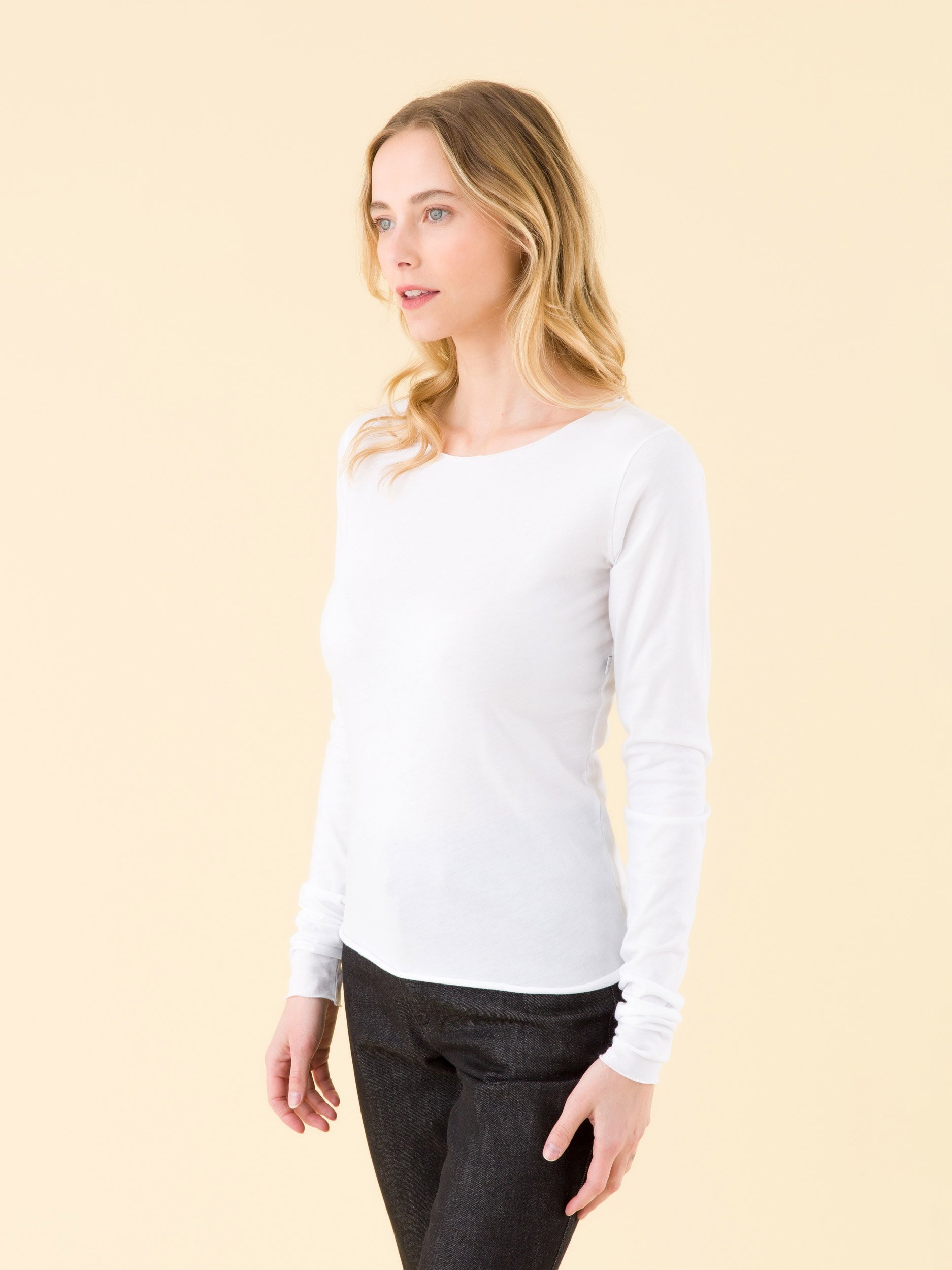 white extra-long sleeves Ultra t-shirt | agnès b.