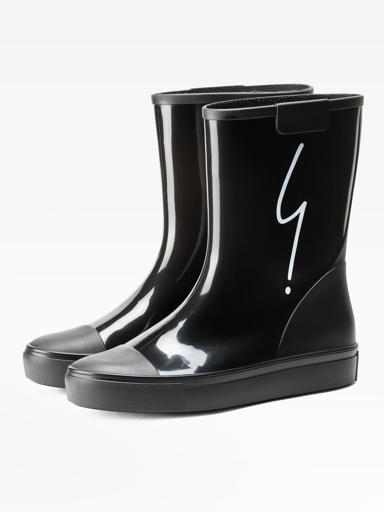 black rain boots