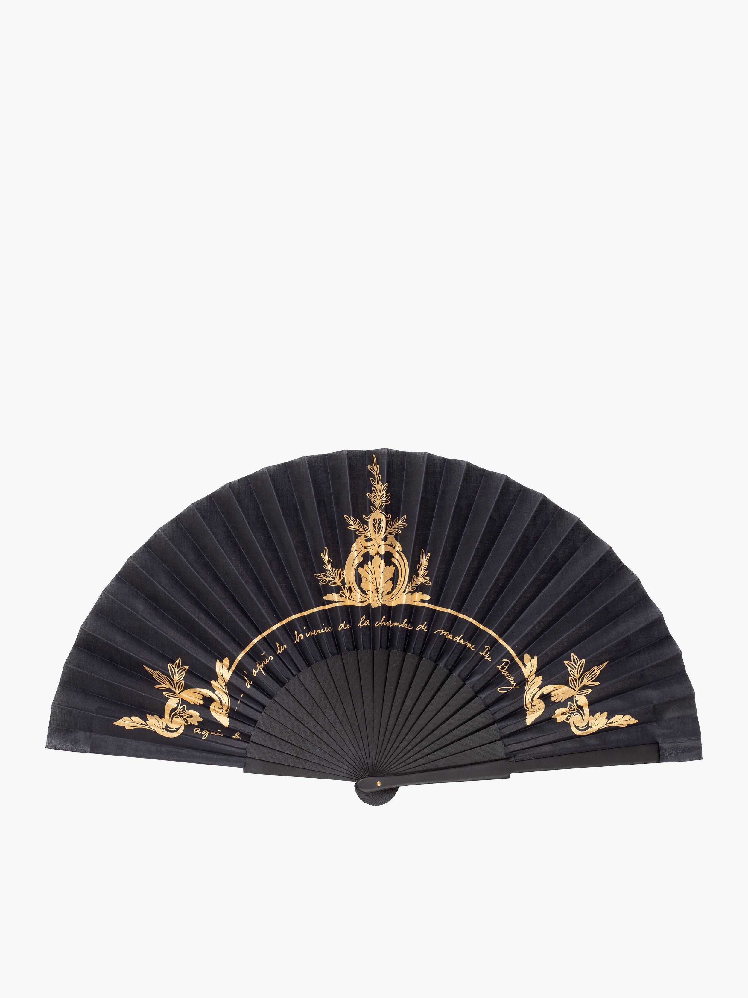 black and golden agnès b. Versailles folding fan agnès