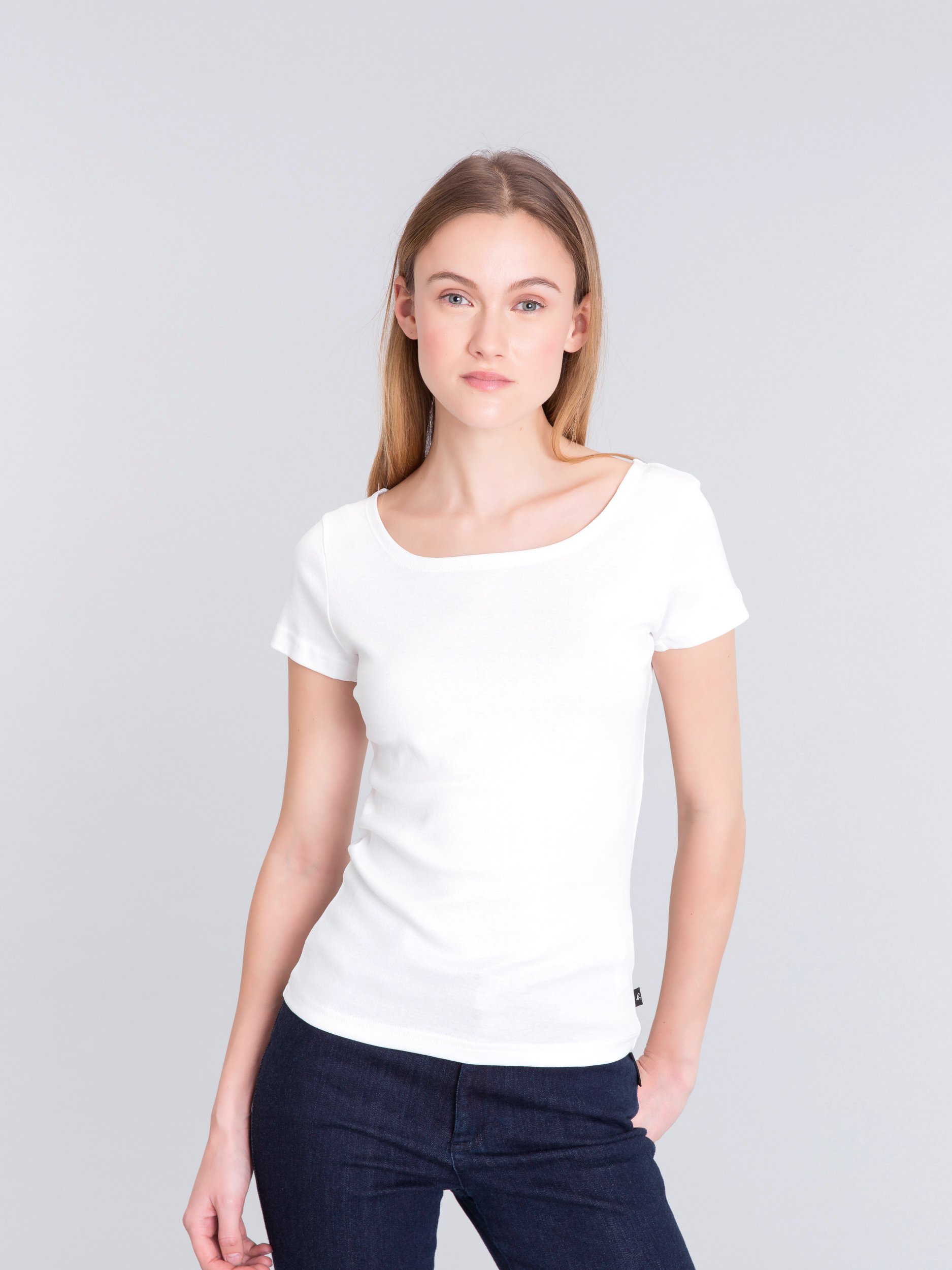 Schuine streep Monet Natuur white short sleeve Le Chic t-shirt | agnès b.