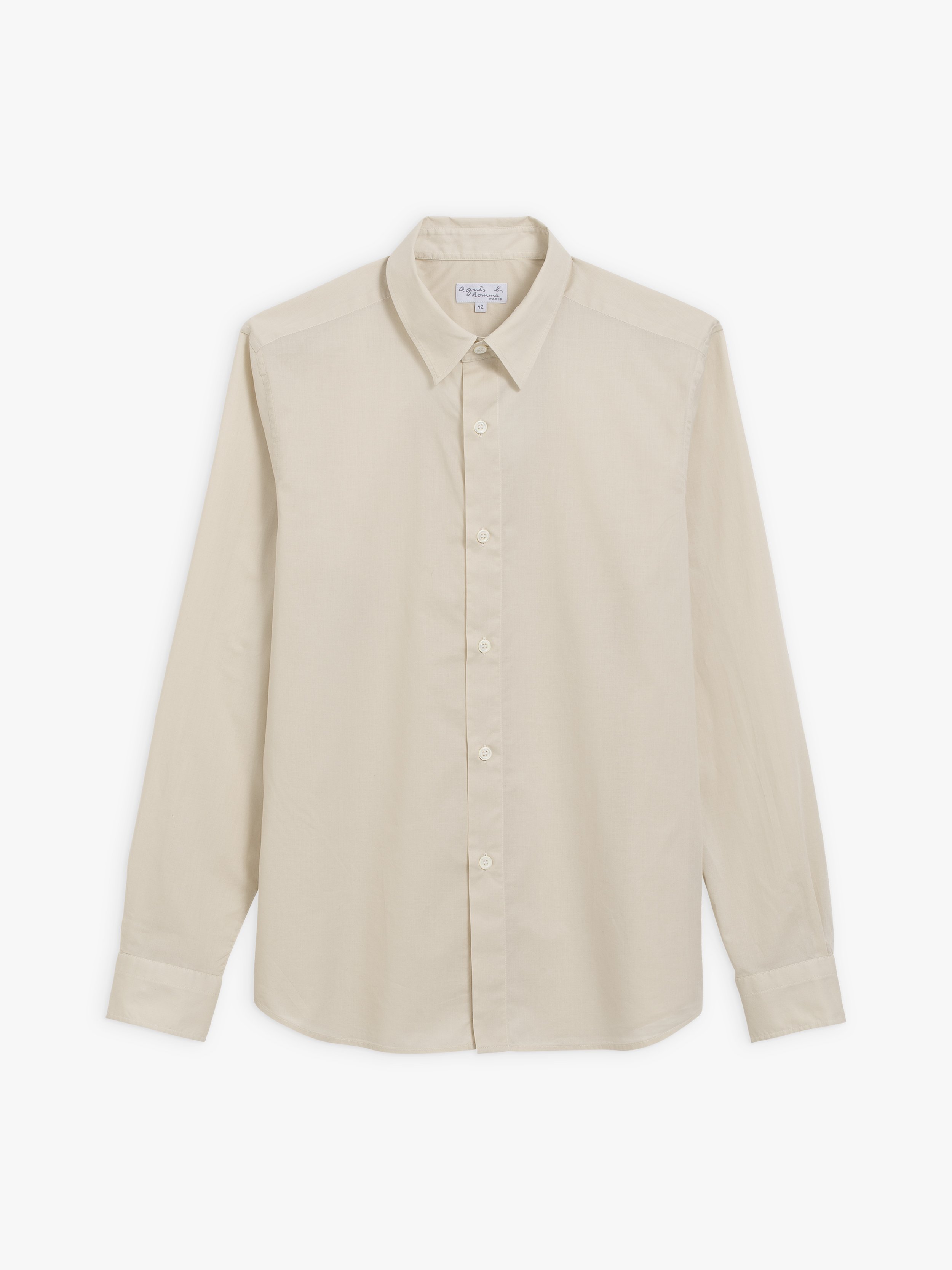 beige cotton percale Thomas shirt | agnès b.