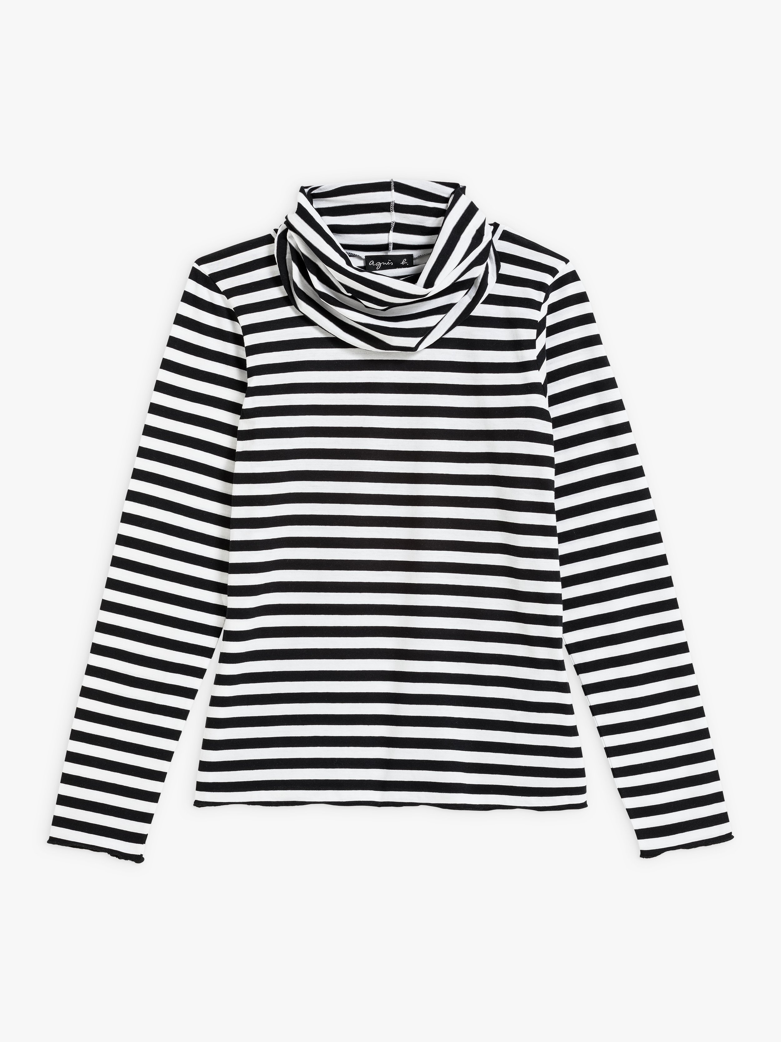 black & white striped Transformable t-shirt | agnès b.