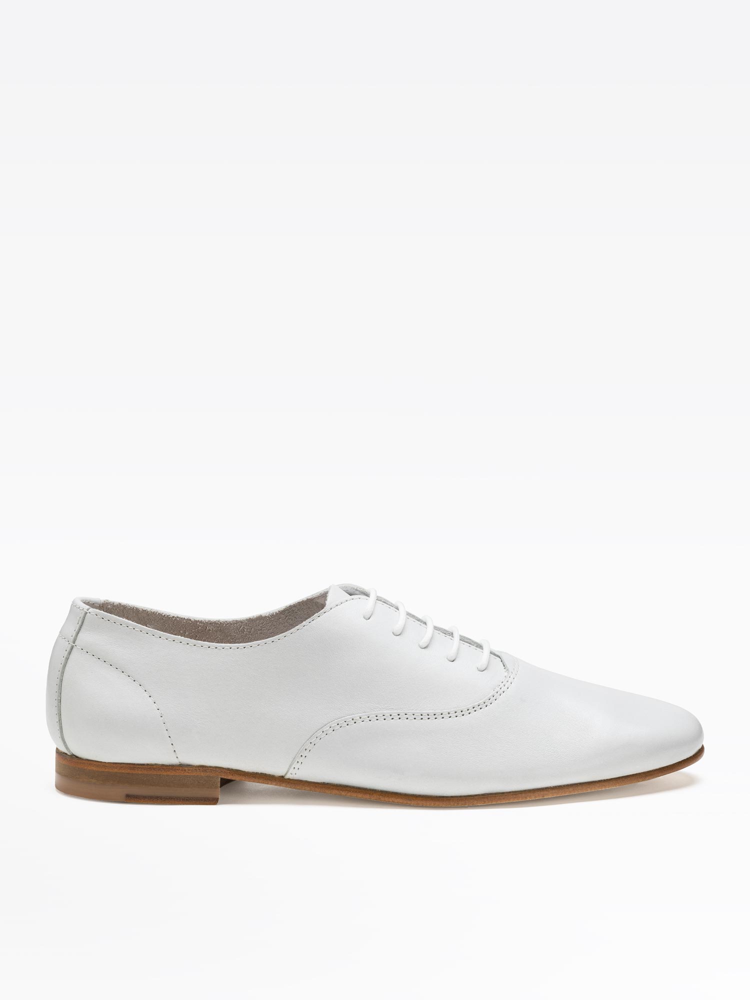 white leather alix oxford shoes
