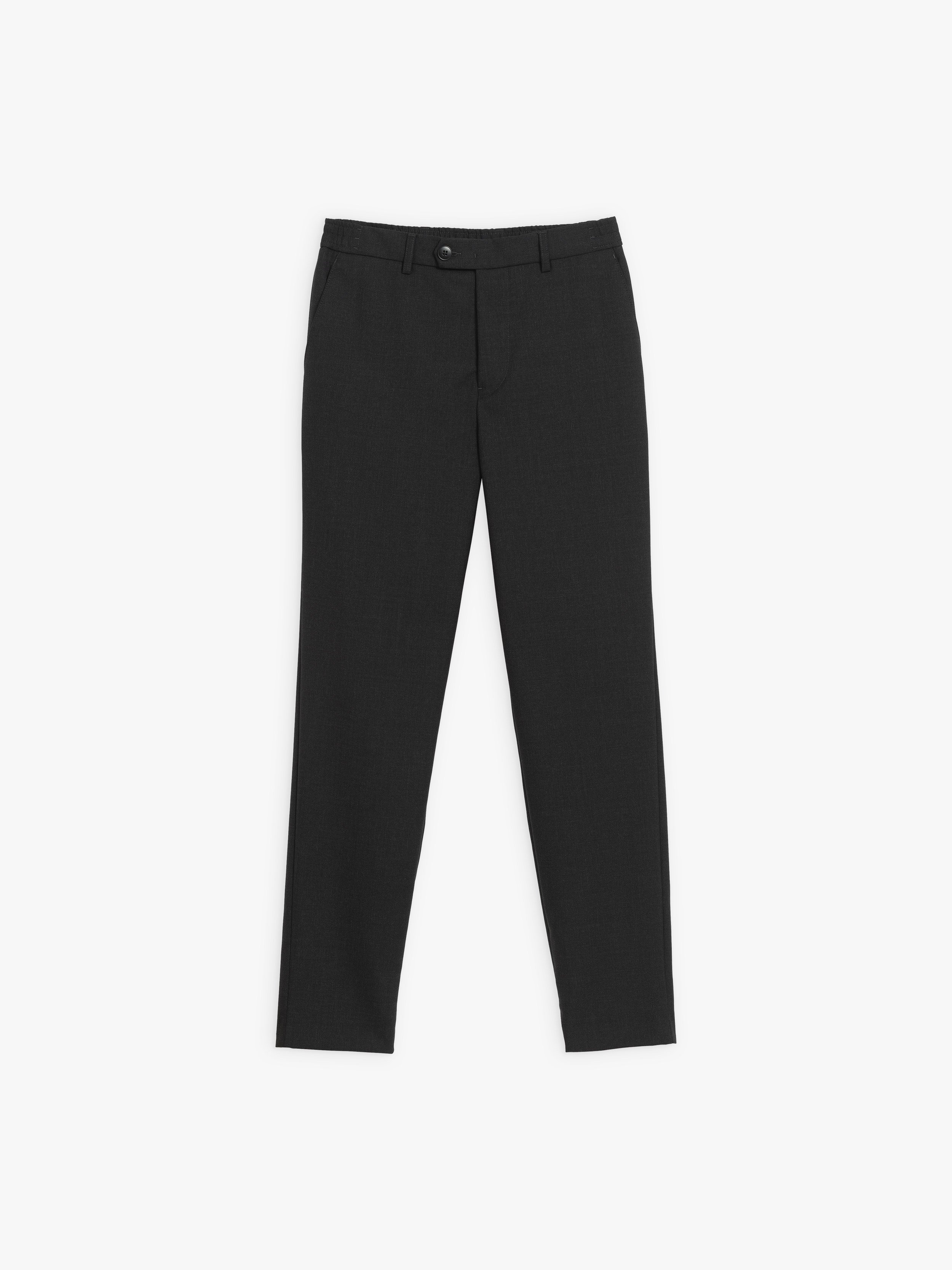 black Noamm trousers in a mottled wool-rich blend | agnès b.