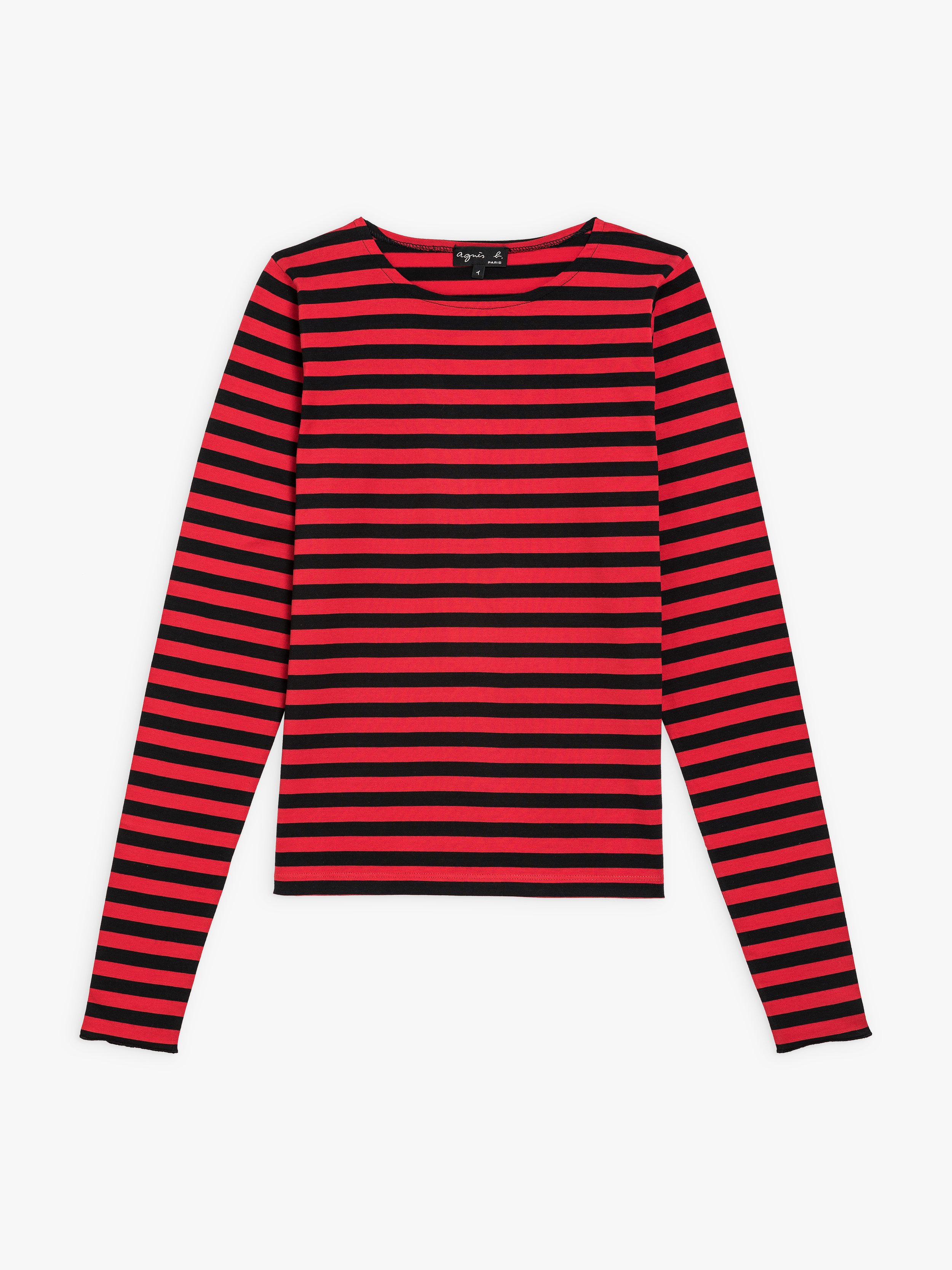 red striped long sleeve shirt