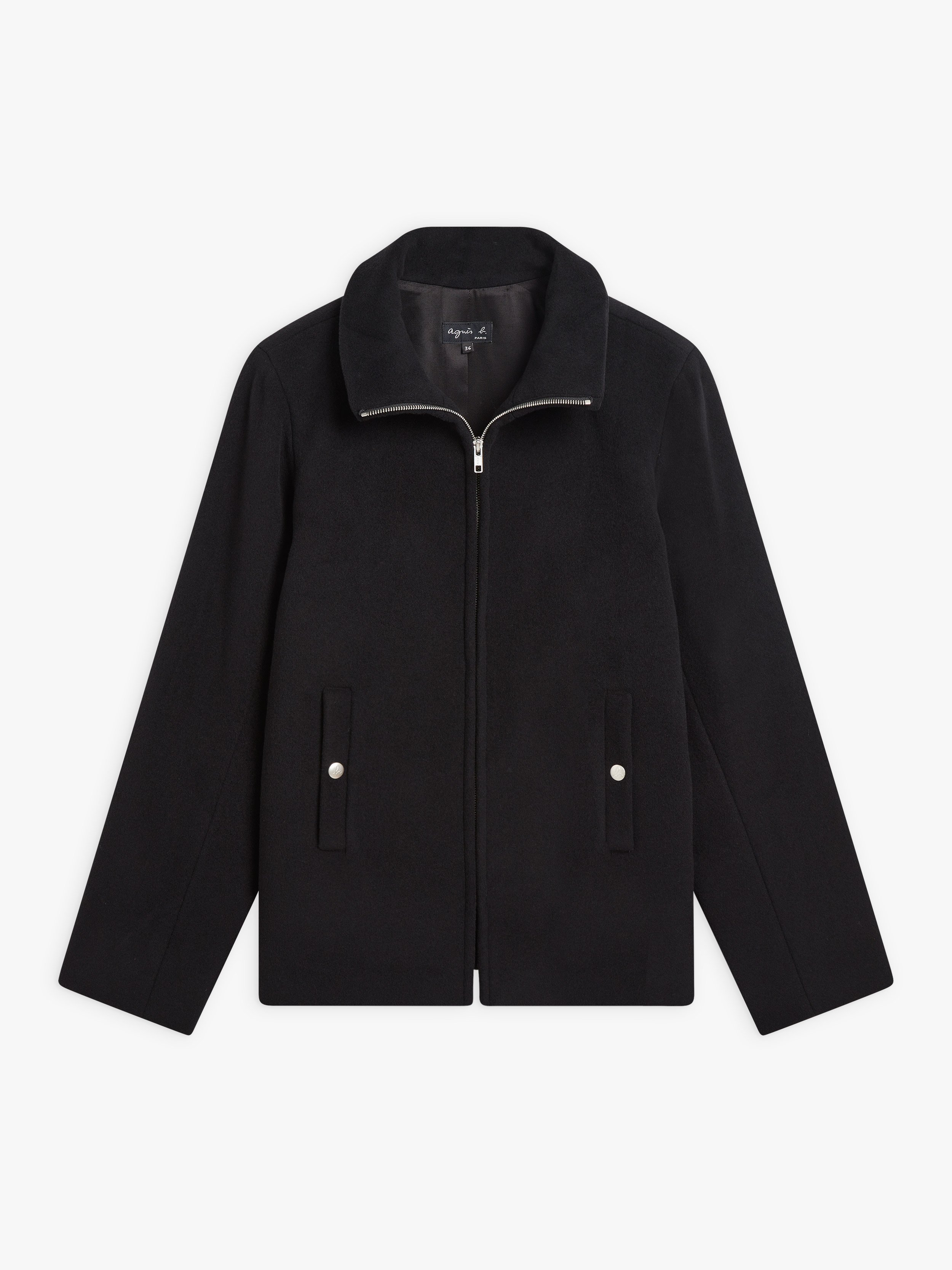 black wool and cashmere Olympe jacket | agnès b.