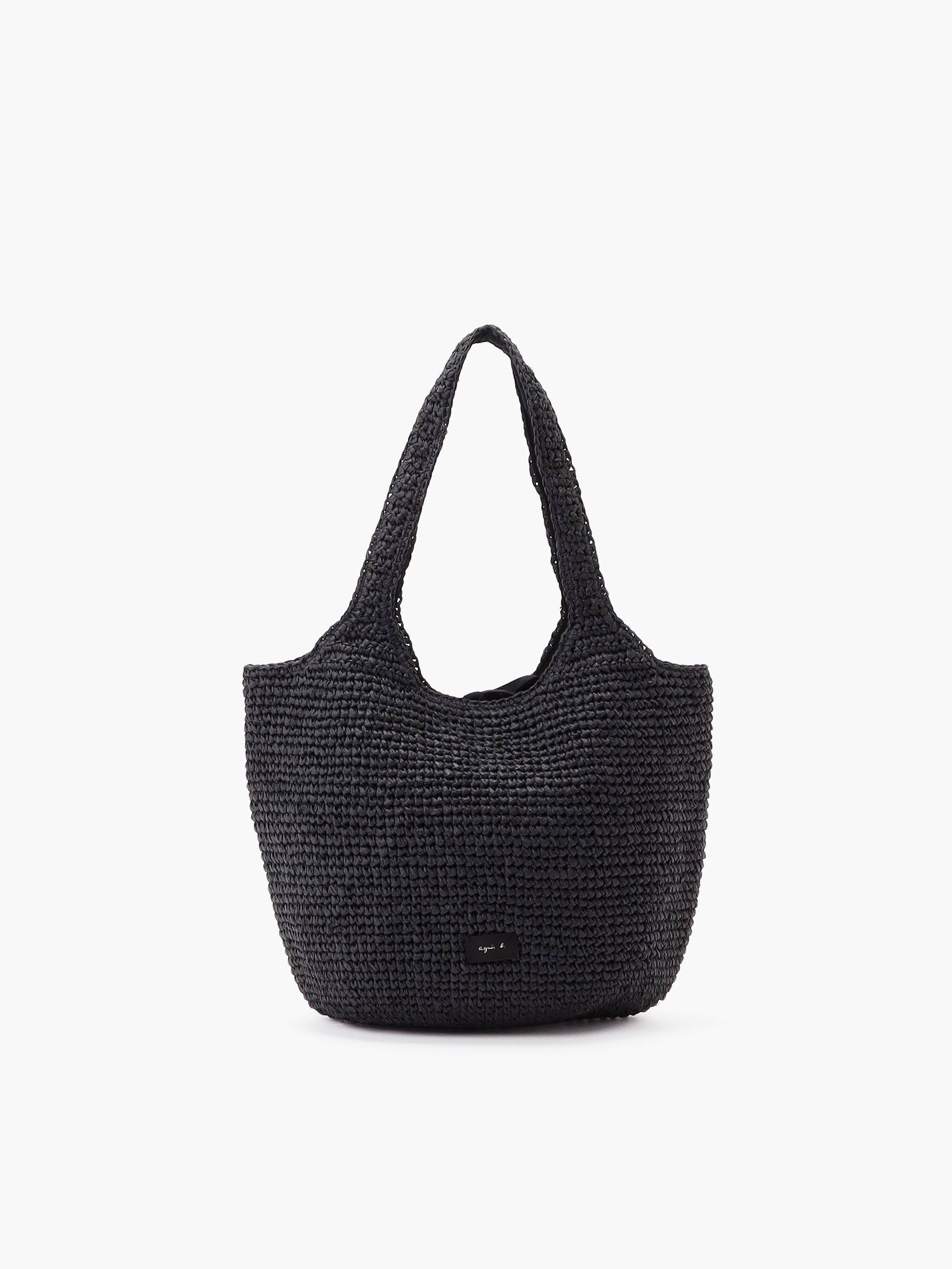 black straw shopping bag