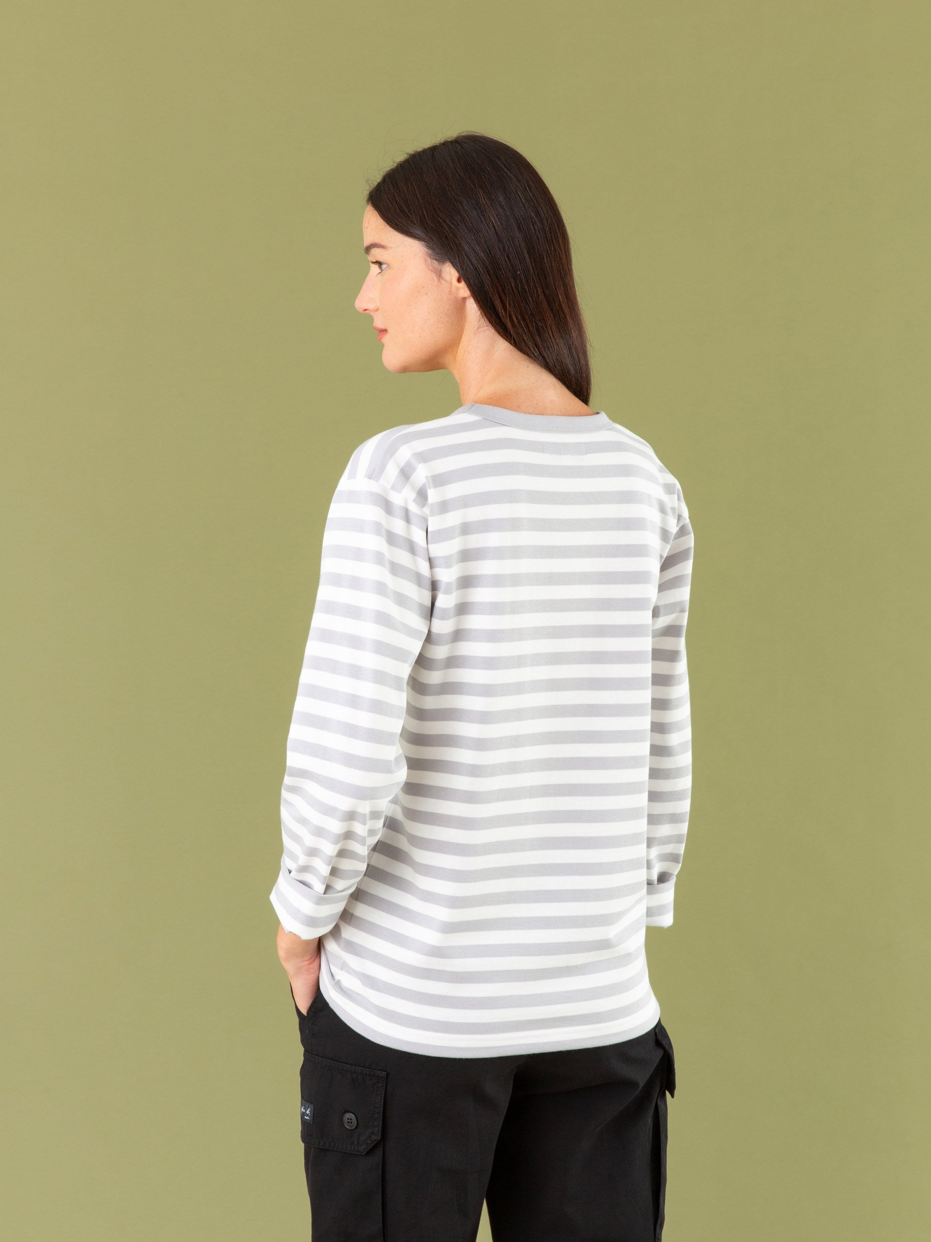 grey and white striped cool t-shirt