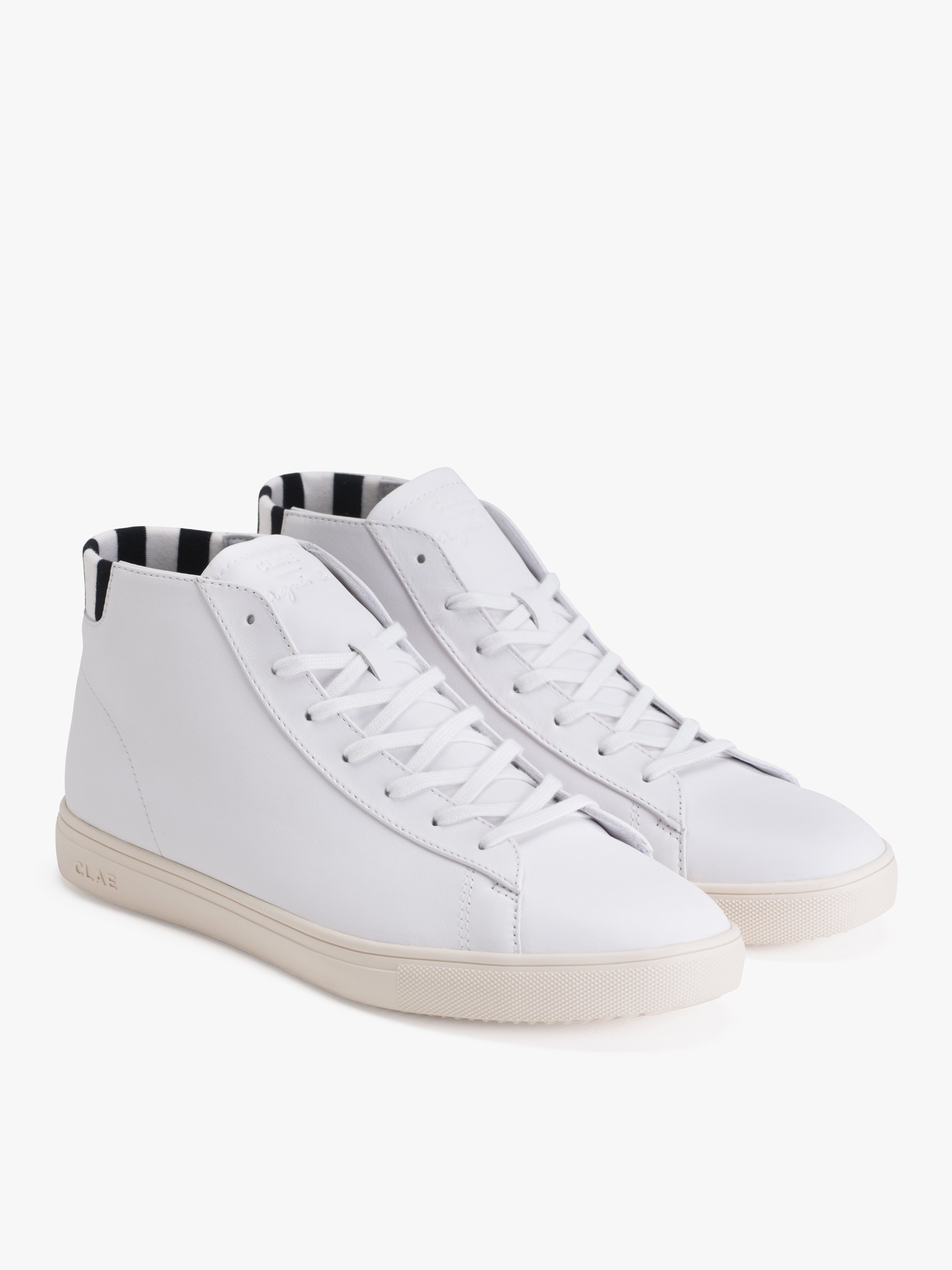 white Clae high-top sneakers | b.