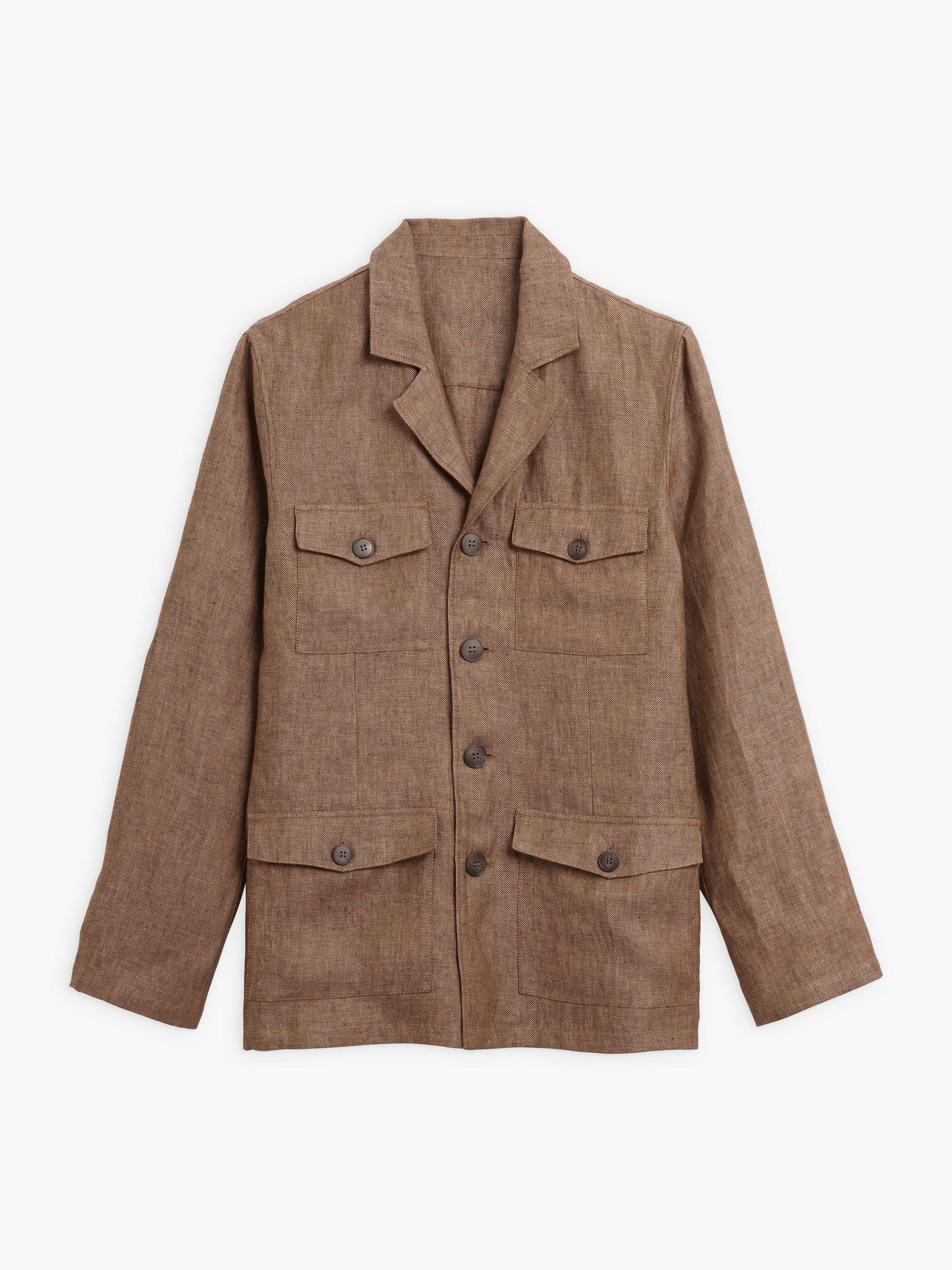 eeuwig vingerafdruk bossen brown organic linen safari jacket | agnès b.