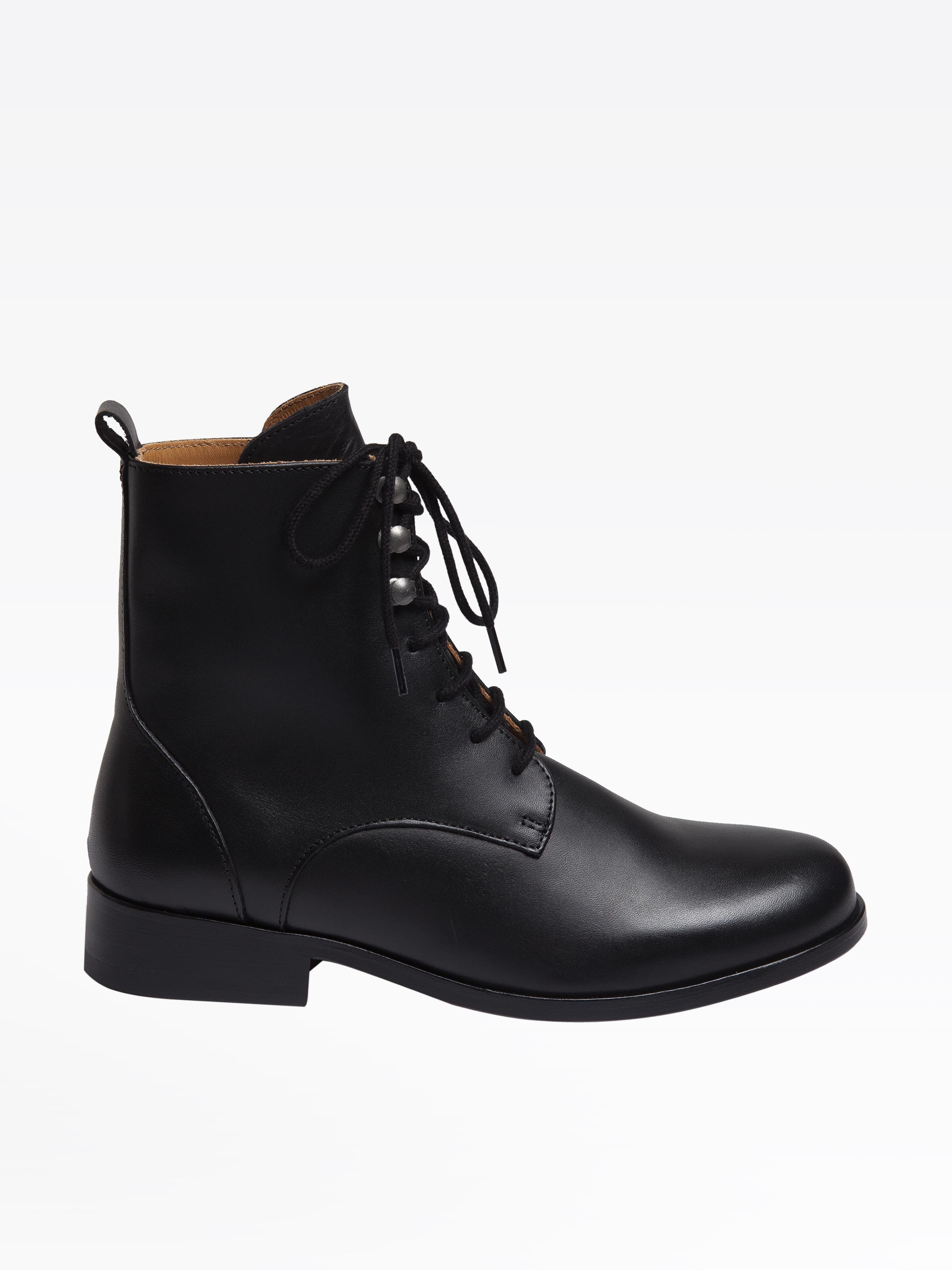 black leather ankle boots