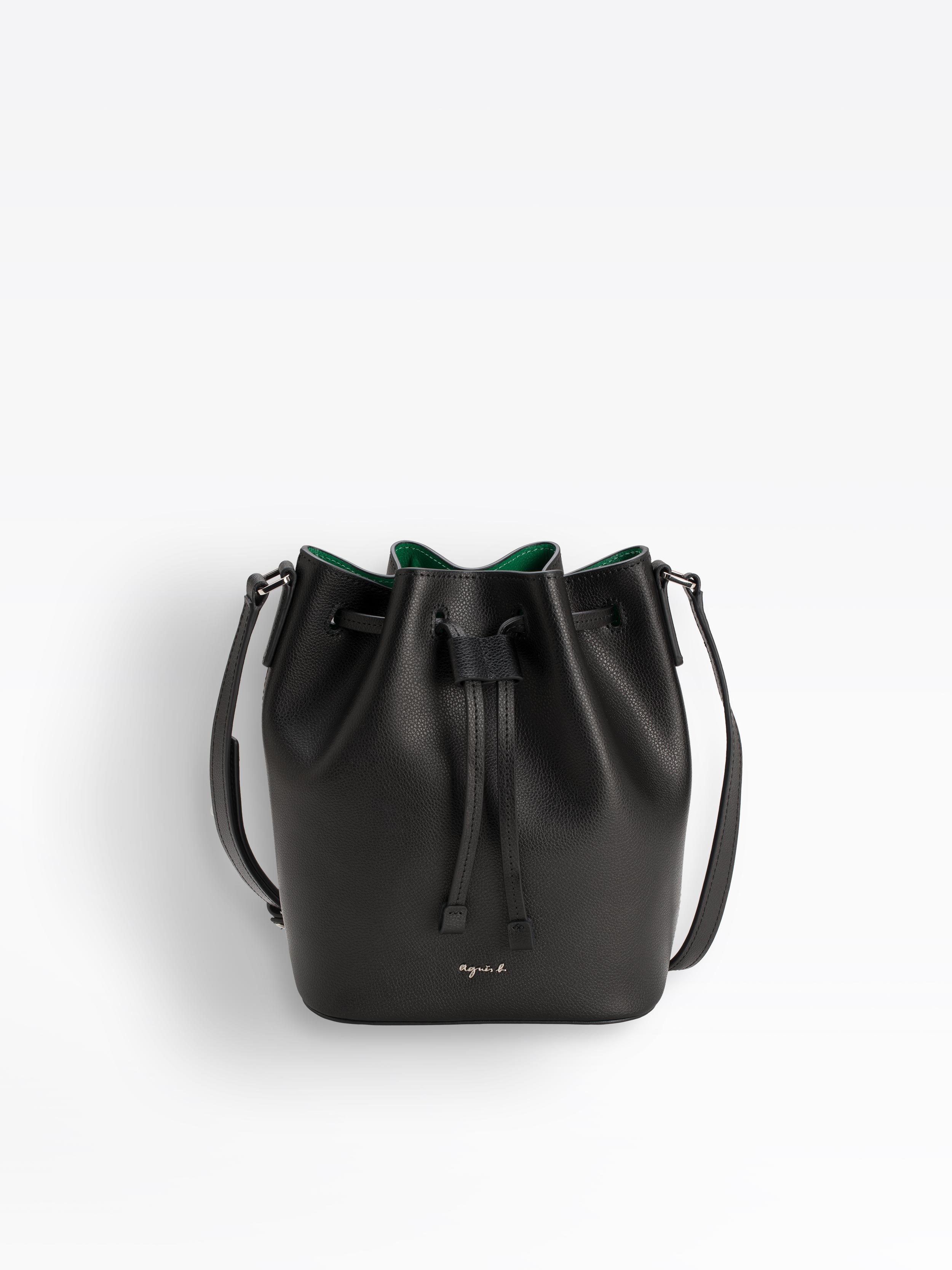 small leather bucket bag