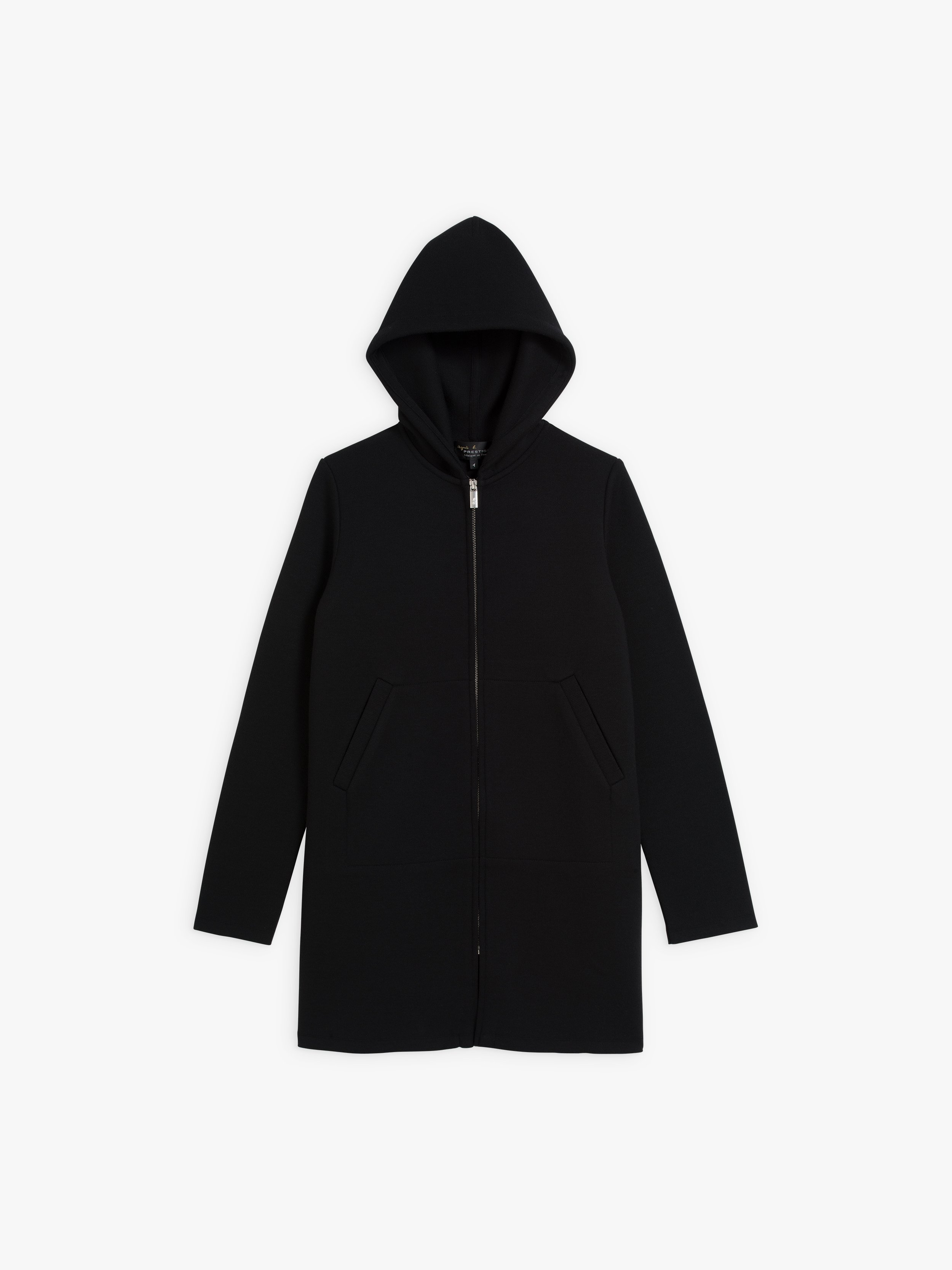 black merino wool zipped coat | agnès b.