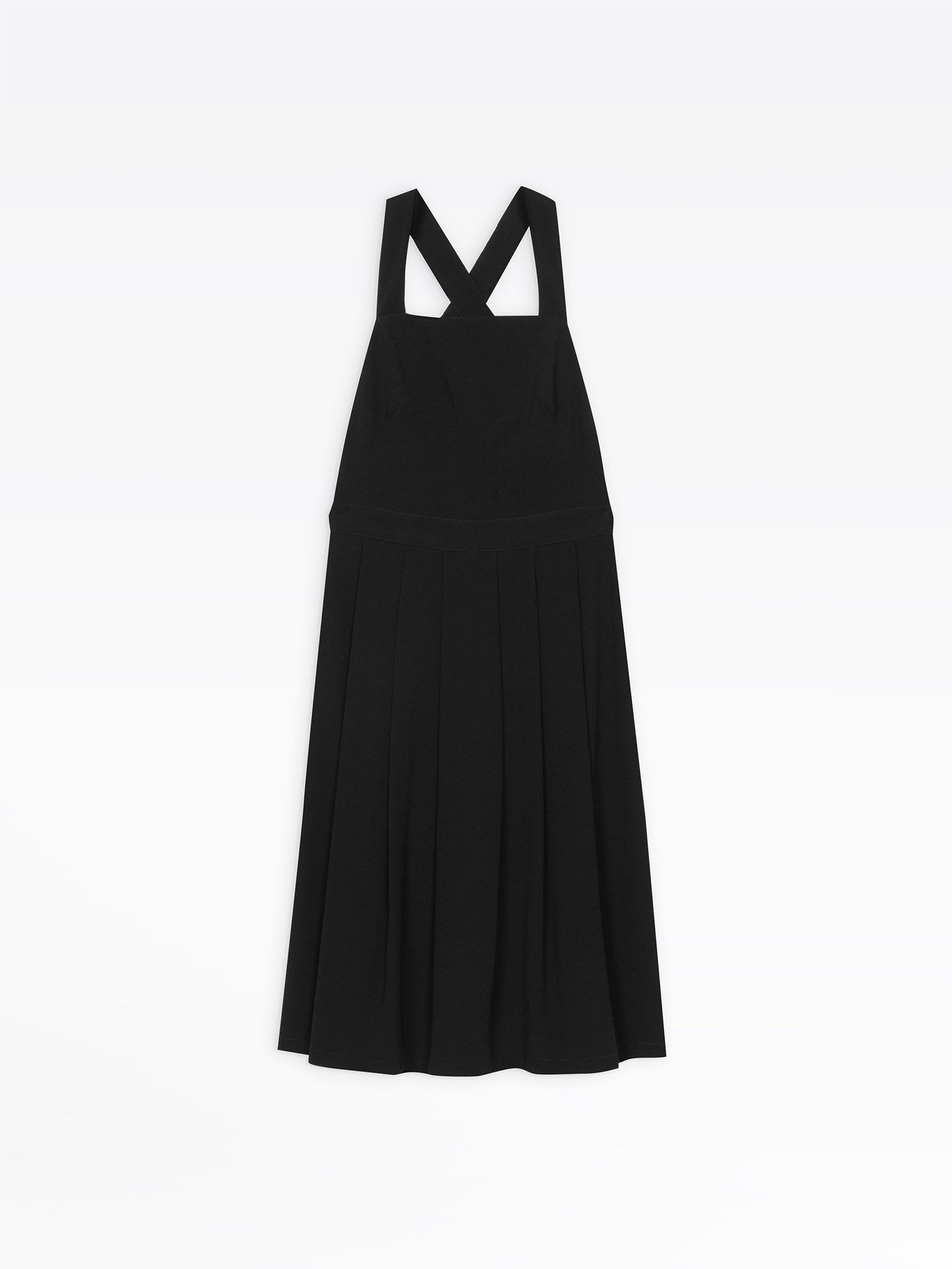 black and white dungaree dress