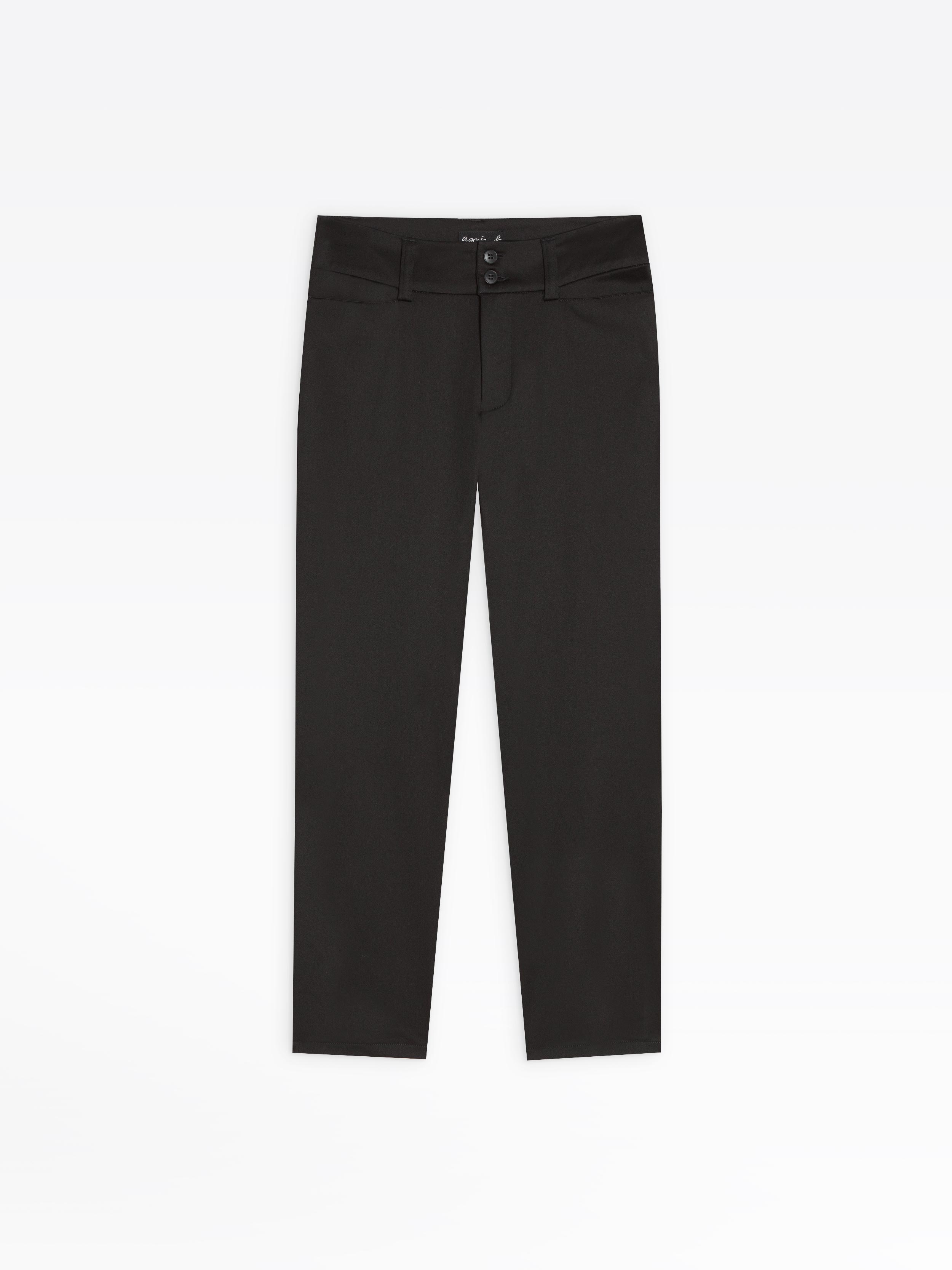 black neo slim capri trousers
