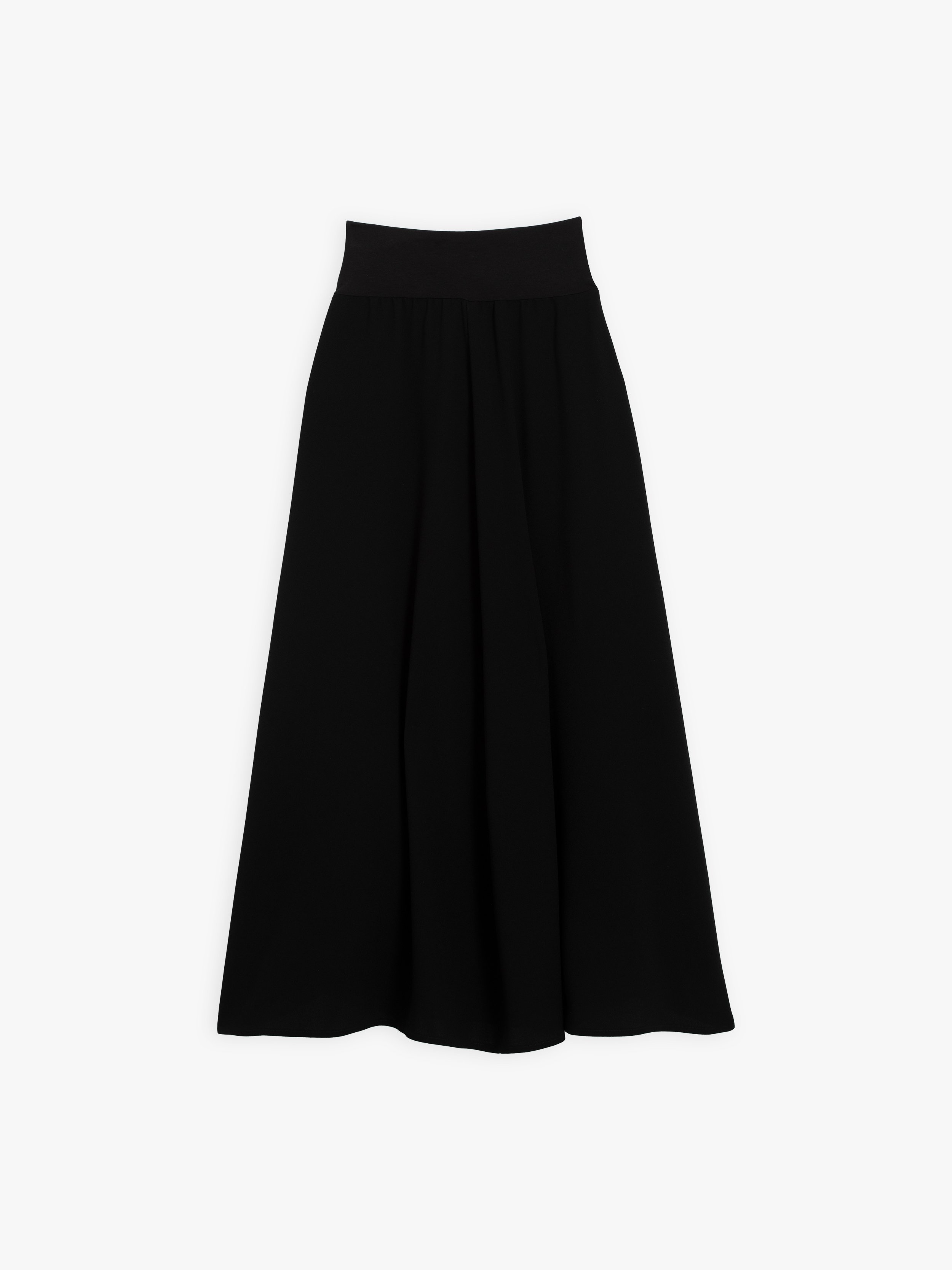 black crepe long skirt