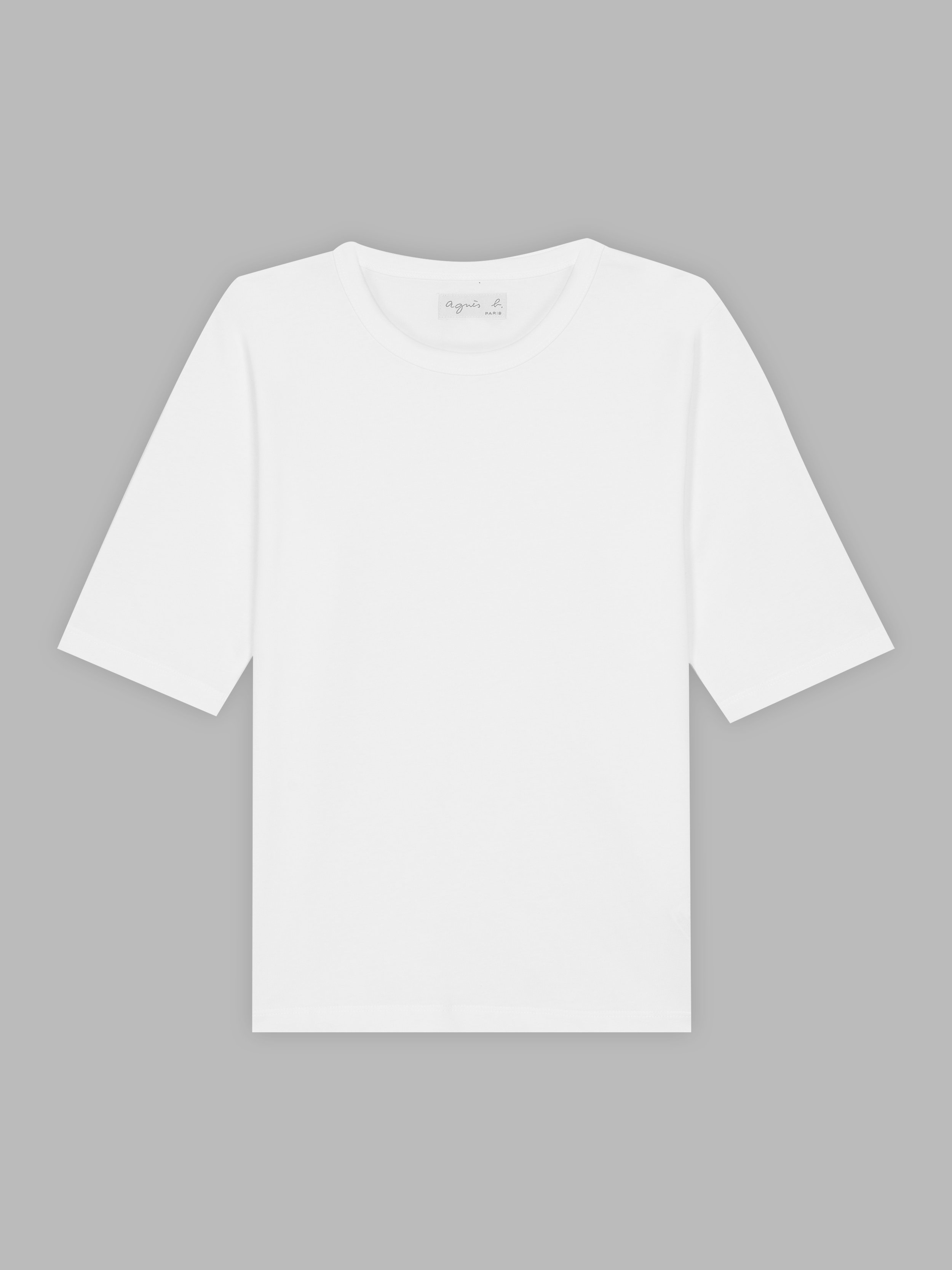 white elbow-length Brando t-shirt | agnès