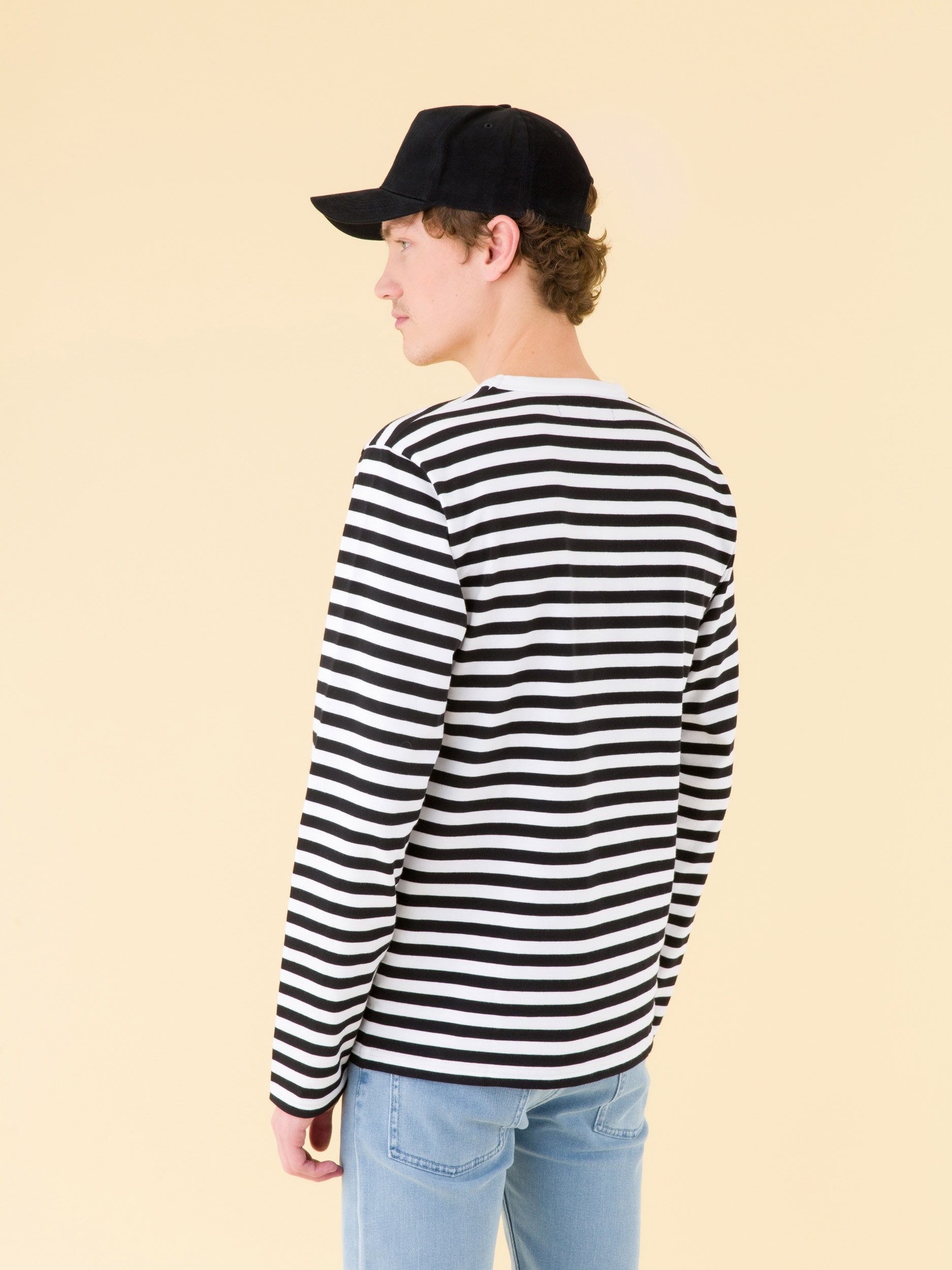black and white long sleeves striped Coulos t-shirt