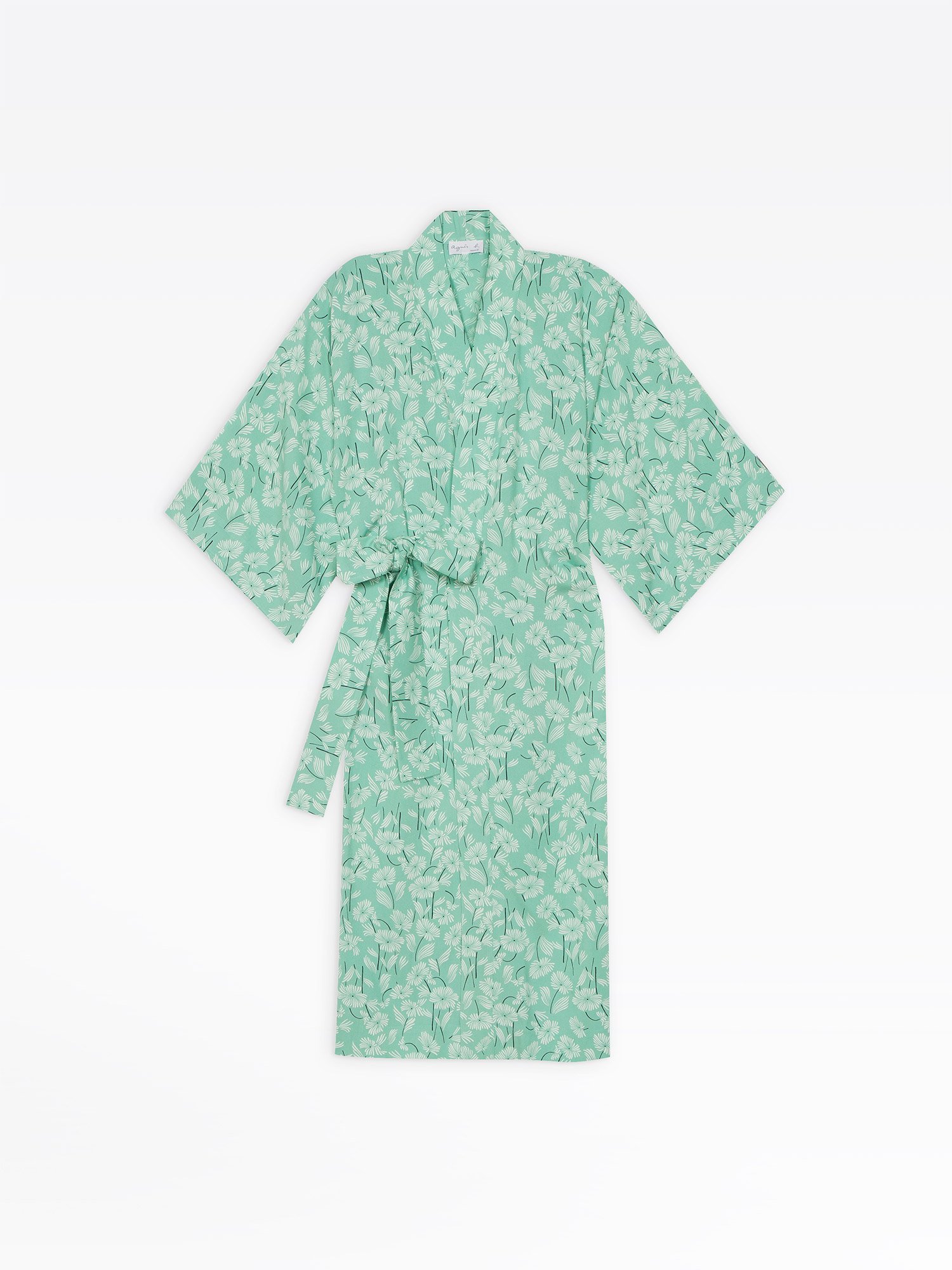 green kimono dress