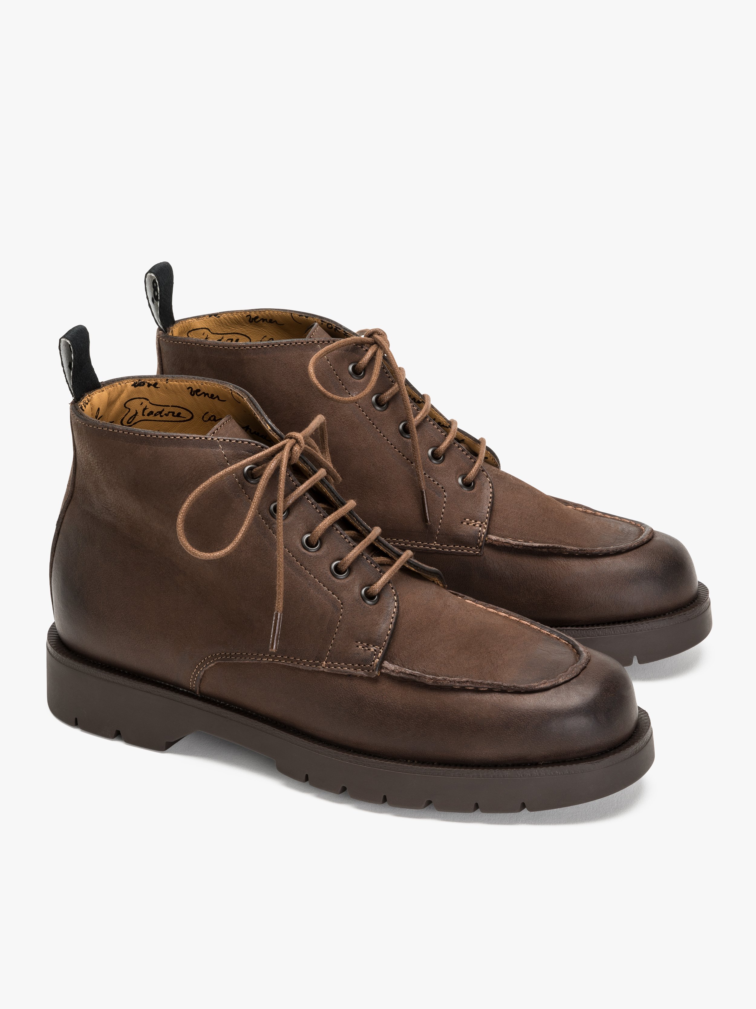 agnès b. x Kleman brown leather boots | agnès b.