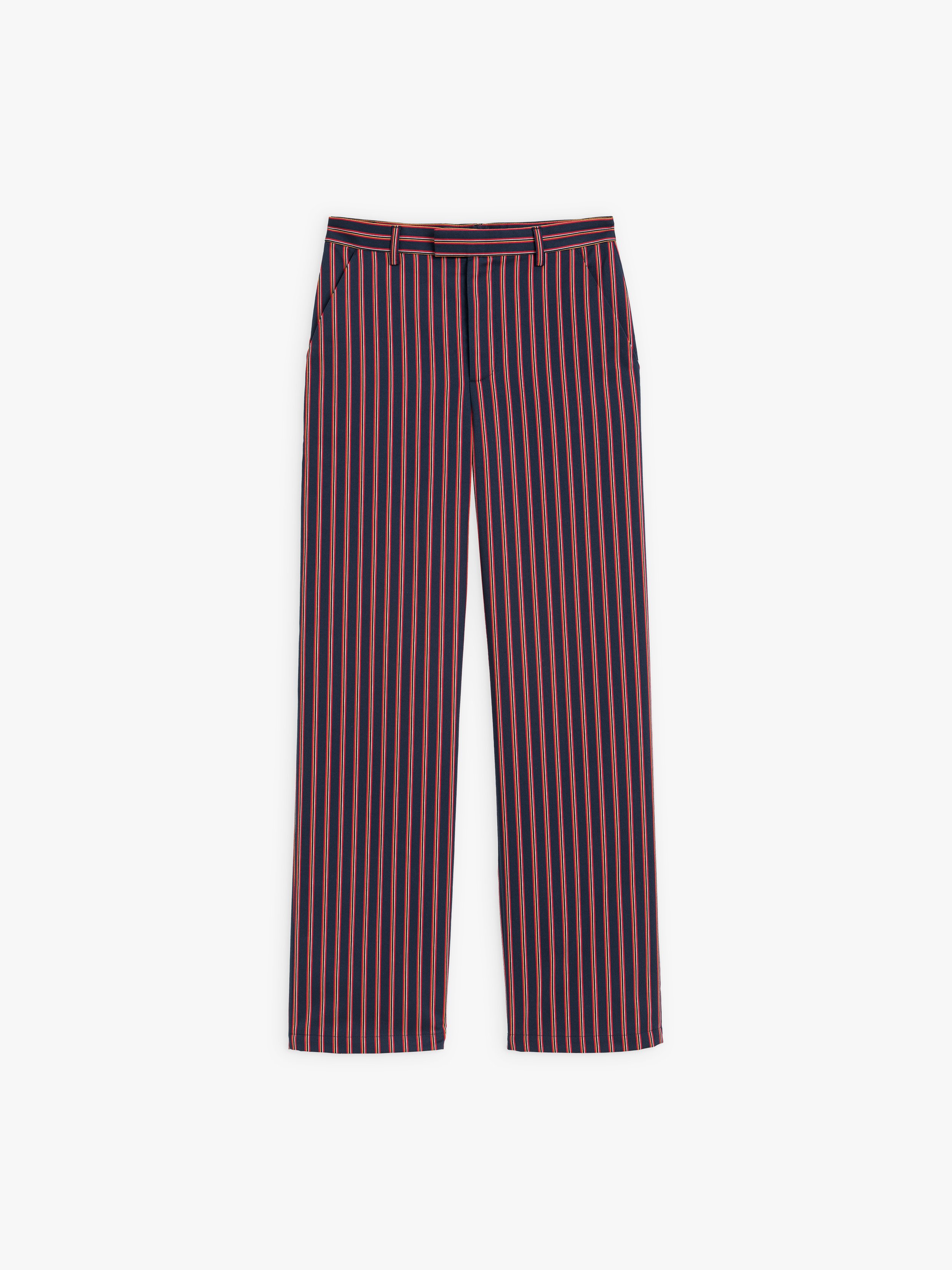 dark blue striped pants