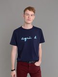 blue short sleeves t-shirt "agnÃ¨s b." embroidered_12