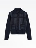navy blue crochet work and suede leather joy jacket_1