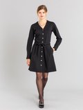 black milano Eloise dress with micro check pattern_11