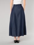 dark blue lightweight denim long skirt_14