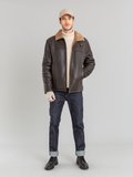 brown lambskin Bombardier jacket_12