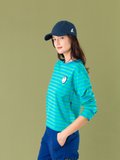 blue and green Lil Cool t-shirt with stripes_13