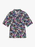 black and turquoise floral print HawaÃ¯ shirt_1
