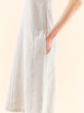 beige linen long dress_15