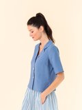 Persian blue linen Lysette shirt_13