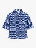 blue checkerboard-print cotton Ginette shirt_1