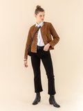 brown suede leather snap cardigan_12