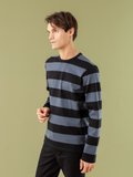black and anthracite wide striped Coulos t-shirt_13