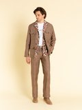 brown organic linen safari jacket_12