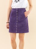 dark purple suede leather snap mini skirt_12