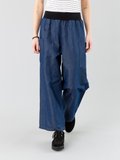 blue cotton and linen denim Mathis cropped trousers_12