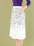 white and black Ceriz skirt with polka dot print_12