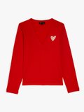 Kita red cotton jersey t-shirt with heart silkscreen print_1