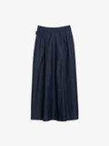 dark blue lightweight denim long skirt_1