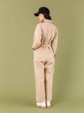 beige cotton twill women jumpsuit_13