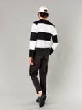 black and white Coulos t-shirt with very wide stripes_13