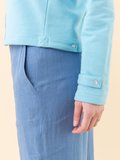 turquoise blue cotton fleece Rosana snap cardigan_15