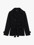 black merino wool Trench jacket_1